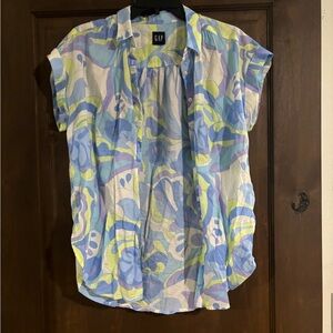 GAP, Button up print shirt, size small